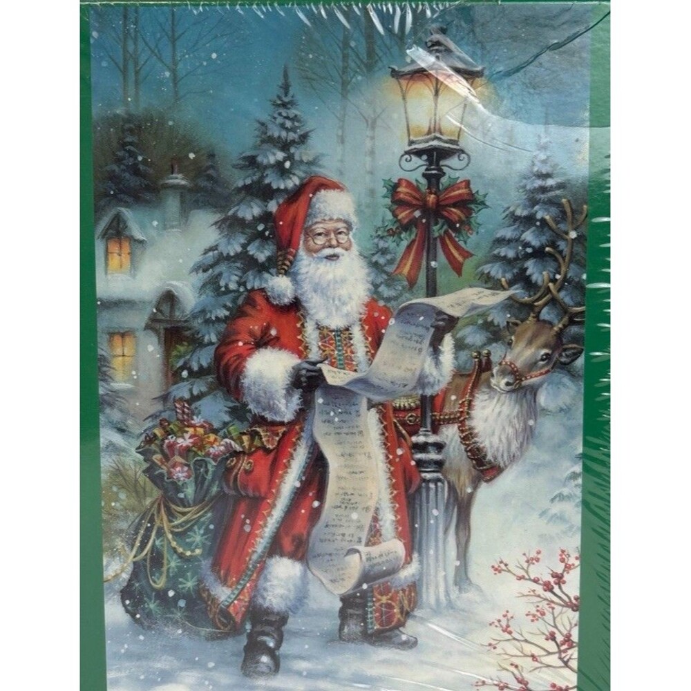 Christmas Party Santa Oversized 1000pc Puzzle 27x39 Brother Sister Design Sealed
